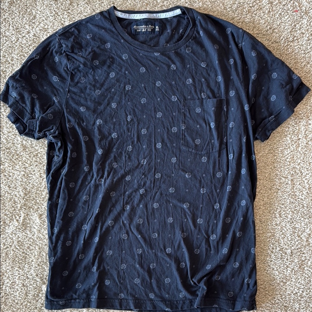 Abercrombie & Fitch Navy Tee with Pattern